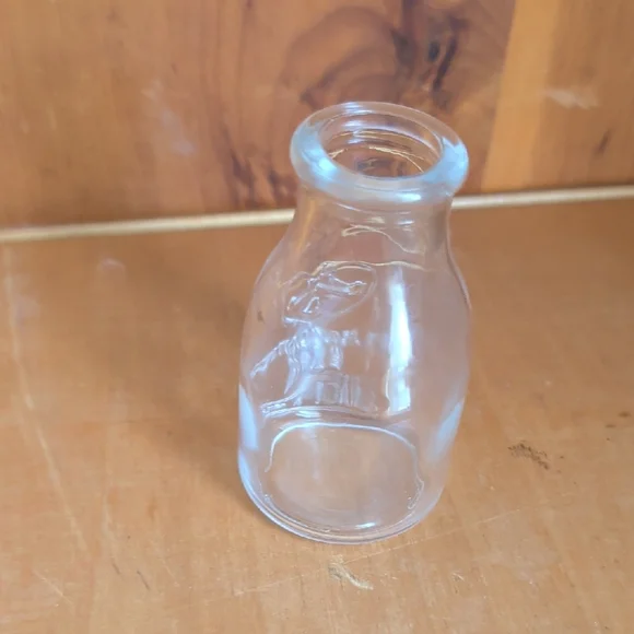 Clear Small Glass Milk Bottle - Picture 3 of 3